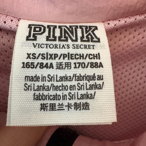 Victoria's Secret PINK  Oversized Pink & White Windbreaker Jacket XS - Picture 7 of 7